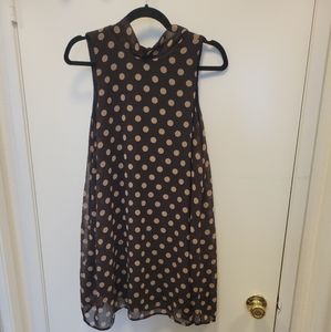 Polka Dot Mock Neck Swing Dress